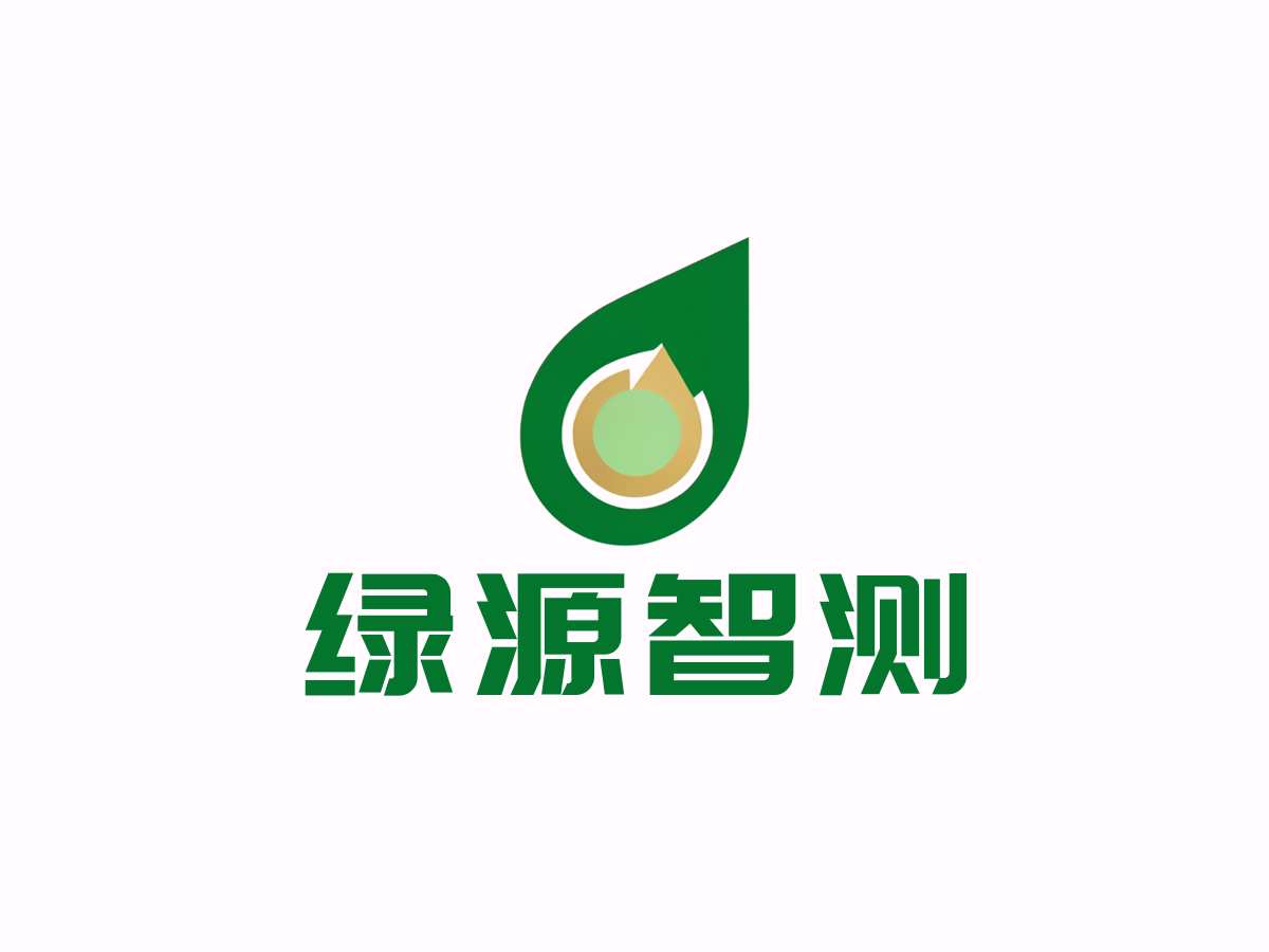 环境监测行业LOGO案例：绿源智测品牌,科技感风格，绿色配色